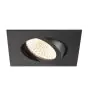 SLV New Tria Universeel 68 Spot Aluminium Zwart Vierkant 8.6W 600lm 60D - 925-930-940 CCT | Zaagmaat 68mm - Beste Kleurweergave - Dimbaar 
